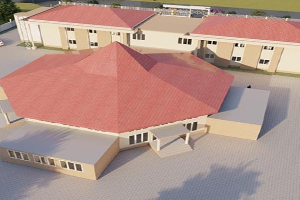 Vue aerienne de la maquette de la maison de la culture